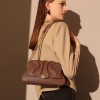 Minimally designed Maillard style pleated small bag, light luxury shoulder bag