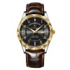 Trendy waterproof watch. Men's fully automatic mechanical watch with dual calendars, quartz movement and luminous function, a wristwatch
